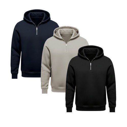 Mens hoodie quarter zip hooded - mens,