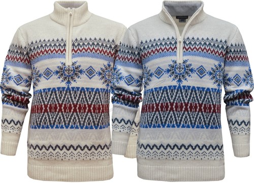 Mens zip pullover knitted - 1/4,