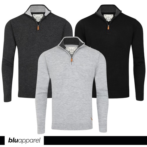 Mens zip knitted jumper - mens,