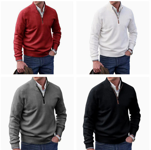 Men sweater quarter zip - sweater,
