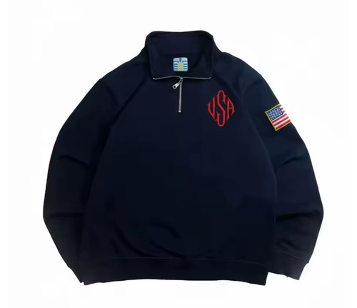 Usa embroidered quarter zip - quarter,
