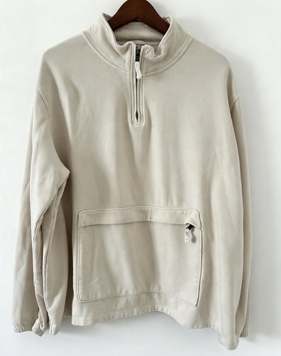 Ecru cream quarter zip - ecru,