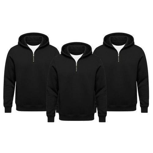 Mens hoodie quarter zip hooded - mens,