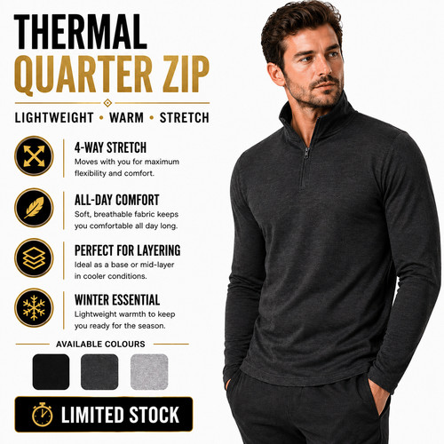 Mens thermal quarter zip - mens,