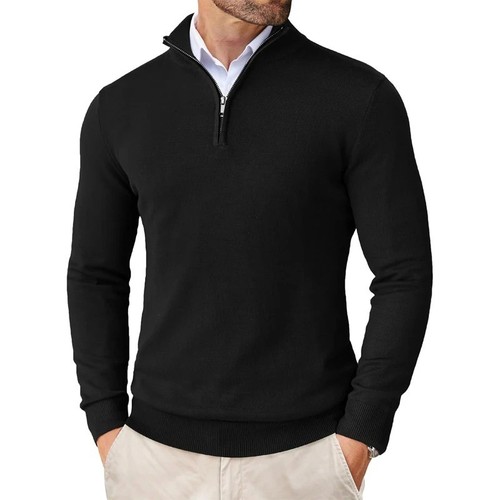 Men quarter zip jumper mock - quarter,