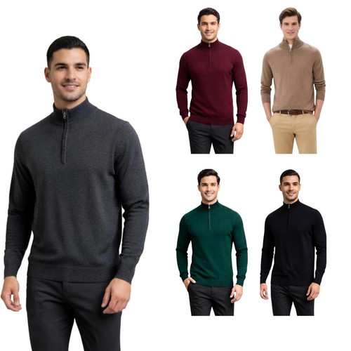 Kraftd mens quarter zip jumper - quarter,